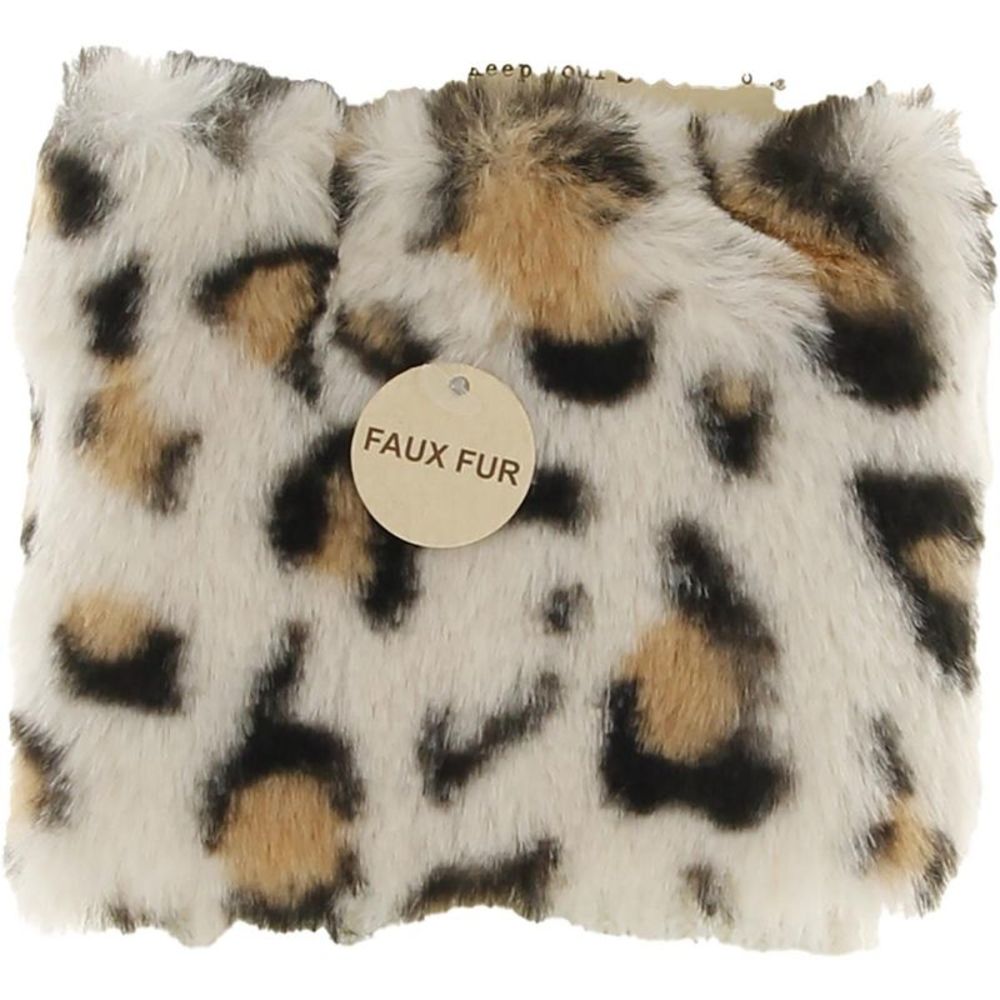 Legale Womens Ivory Faux Fur Animal Print Leg Warmer Boot Toppers NWT